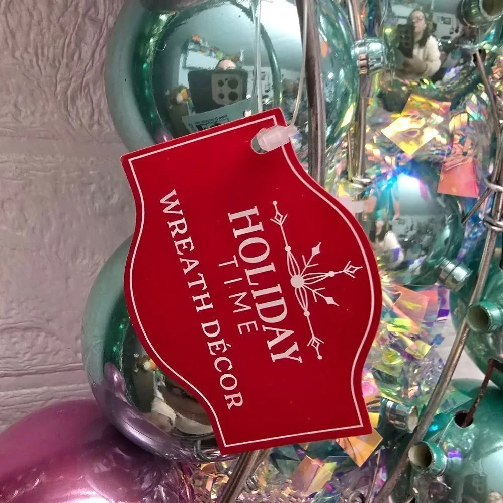 New Multicolor Ornament Christmas Wreath, 20 in, by Holiday Time